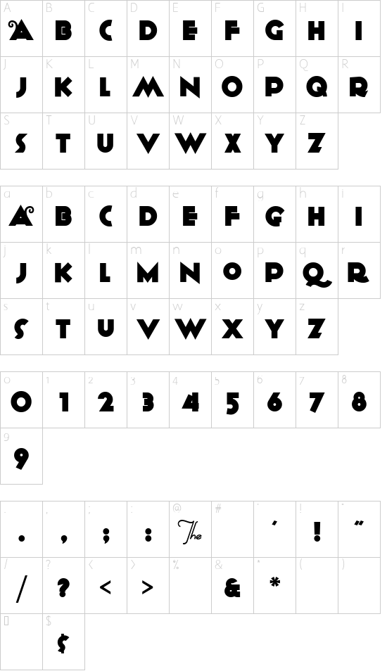 Character map