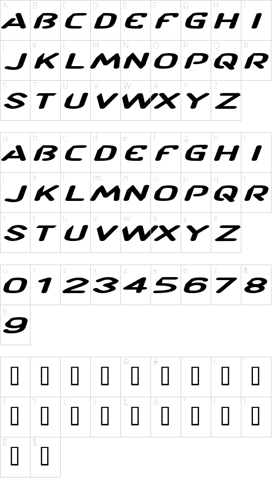 Character map