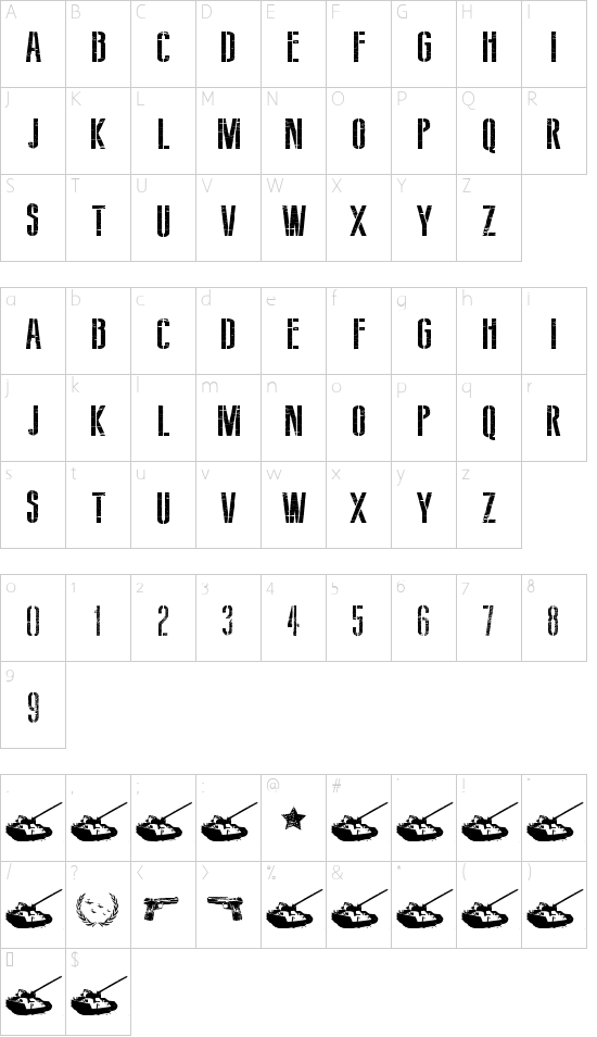 Character map