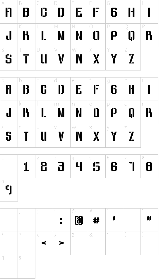 Character map