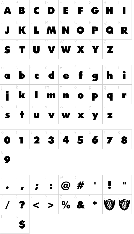Character map