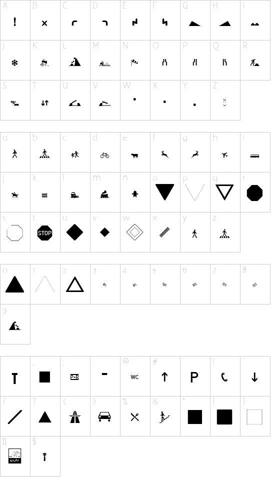 Character map