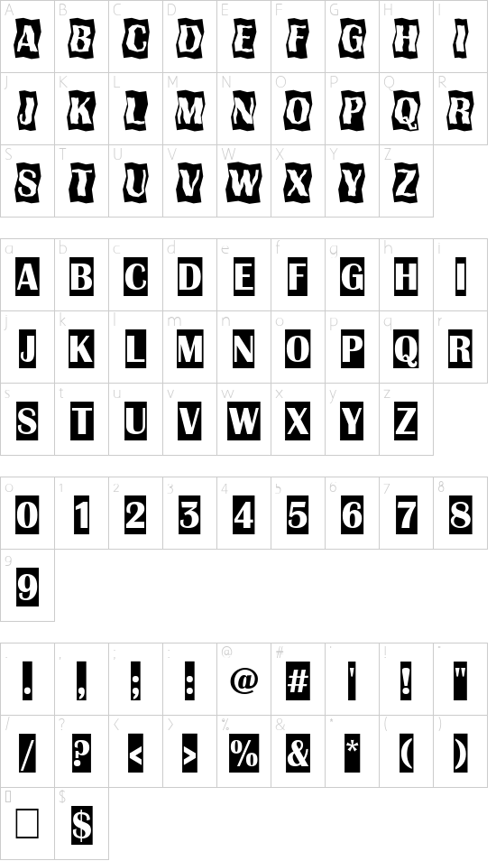 Character map
