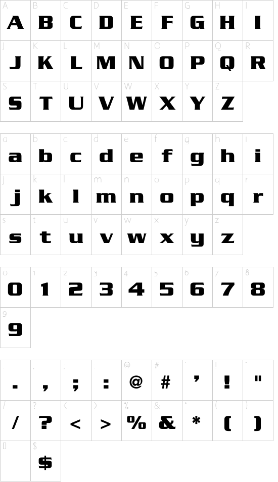 Character map