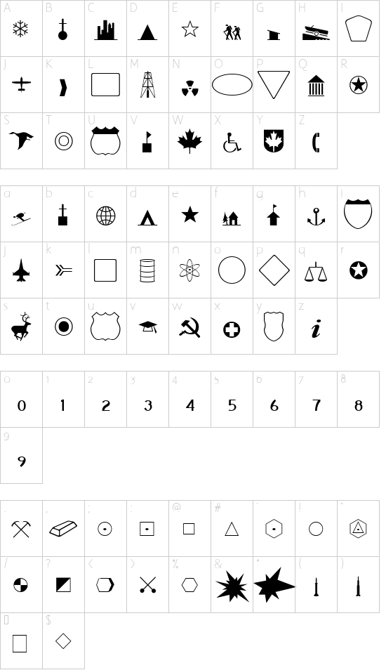 Character map