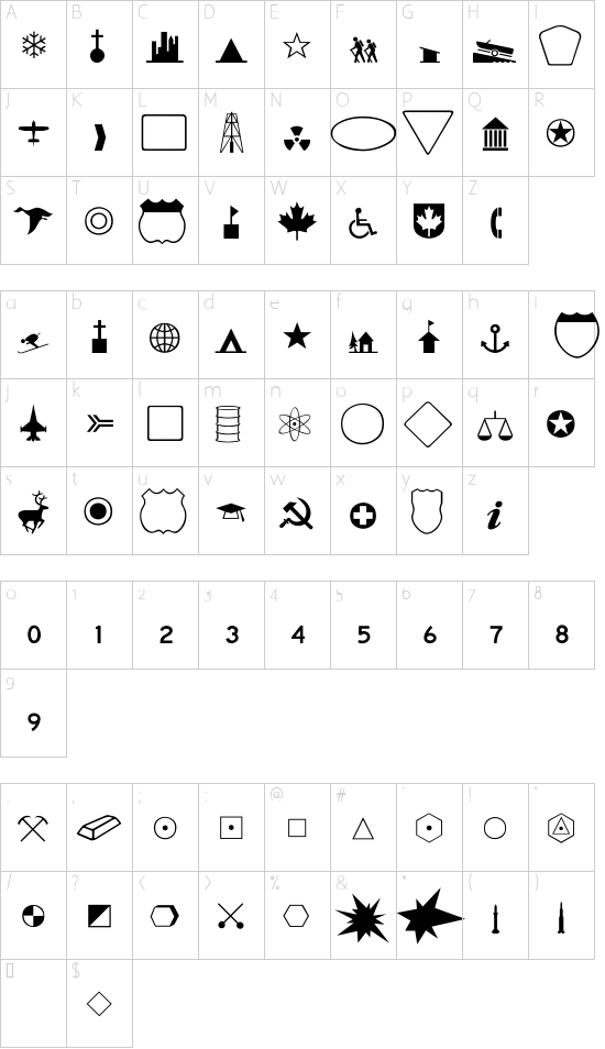Character map