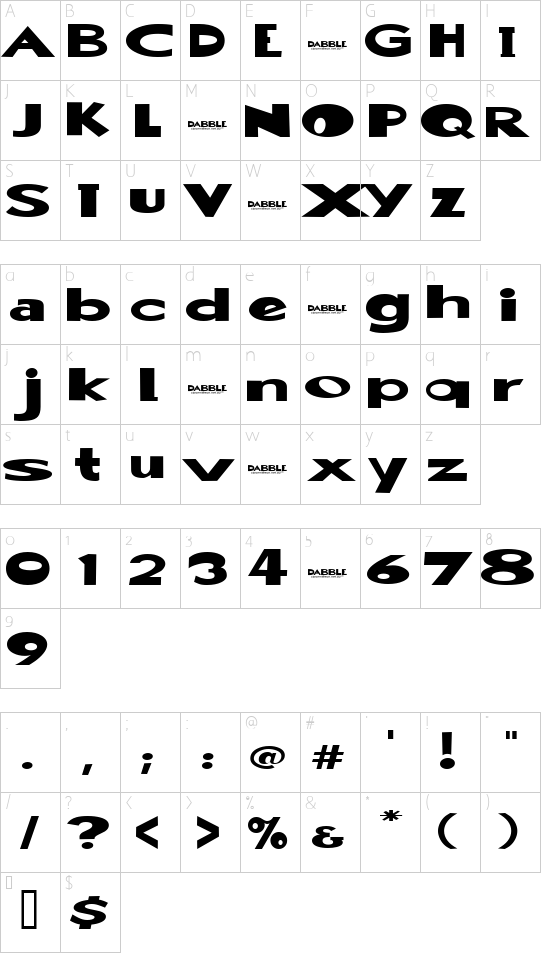Character map