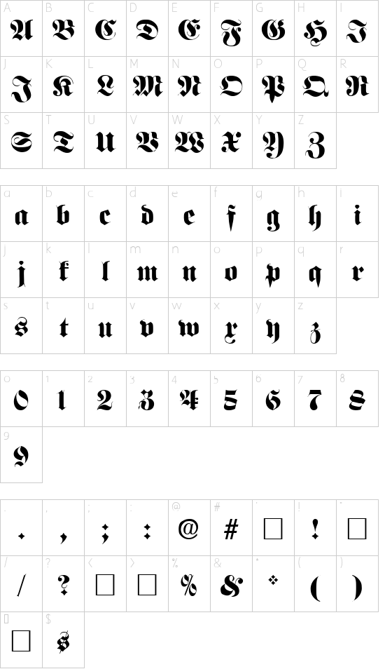 Character map