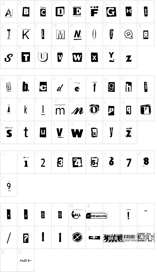 Character map