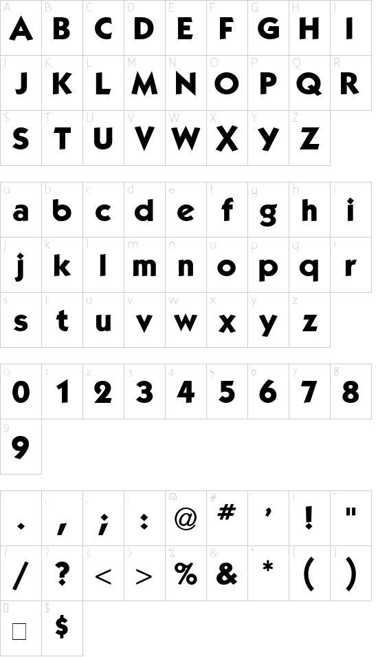 Character map