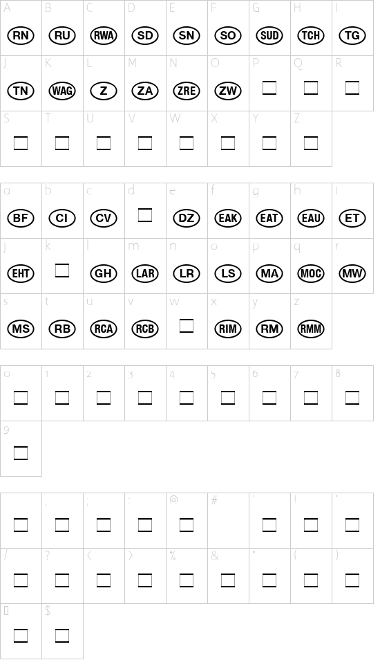 Character map