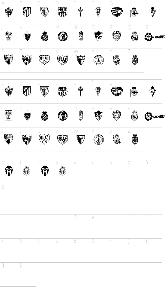 Character map