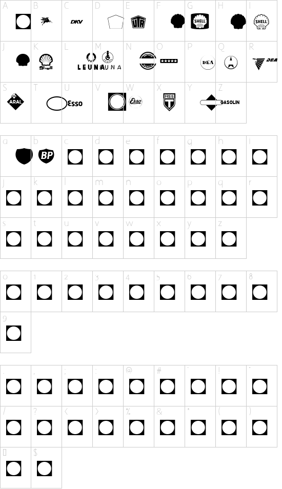 Character map