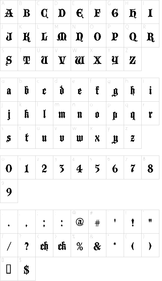 Character map